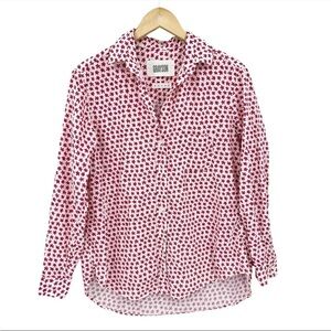 Grayson The Hero 100% cotton button down floral red Poppies size small prairie